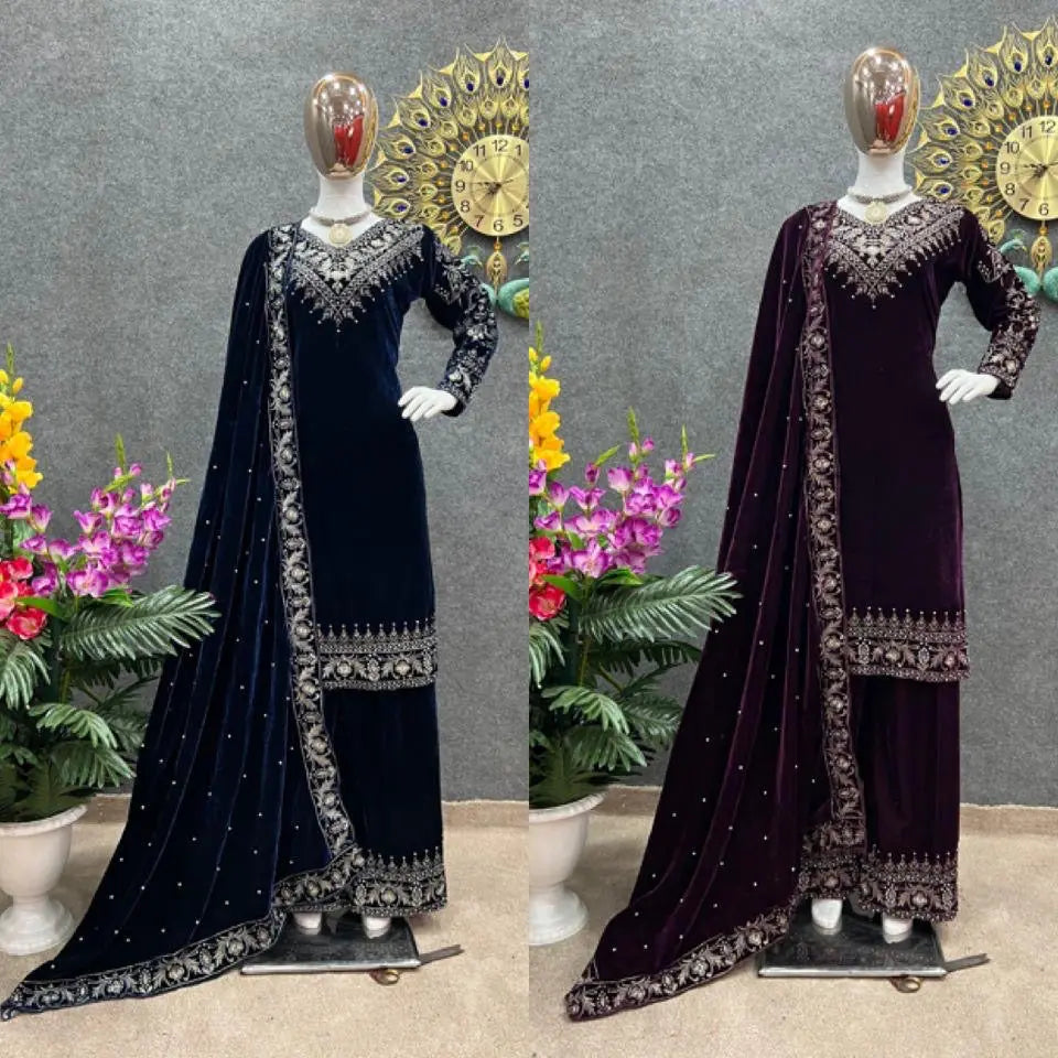 Ethenika Winter Special Designer Ready to Wear Velvet Suit