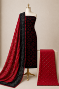 Cotton Satin Authentic Tie and Dye 3Pc Kutch Bandhani Dress Material (Unstitched)