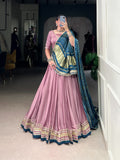 Pastel Silk Georgette Mirror Work Navratri Special Designer Chaniya Choli (Ready to Wear)