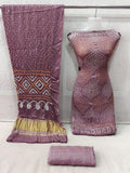 Ethenika Modal Ghazi Silk Original Kutch Hand Crafted Bandhani Dress Material