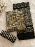 Cotton Hand Block Wax Batik Dress Material (Unstitched)