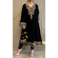 Ethenika Sequence Embroidery Work Velvet Kurti Pant Set