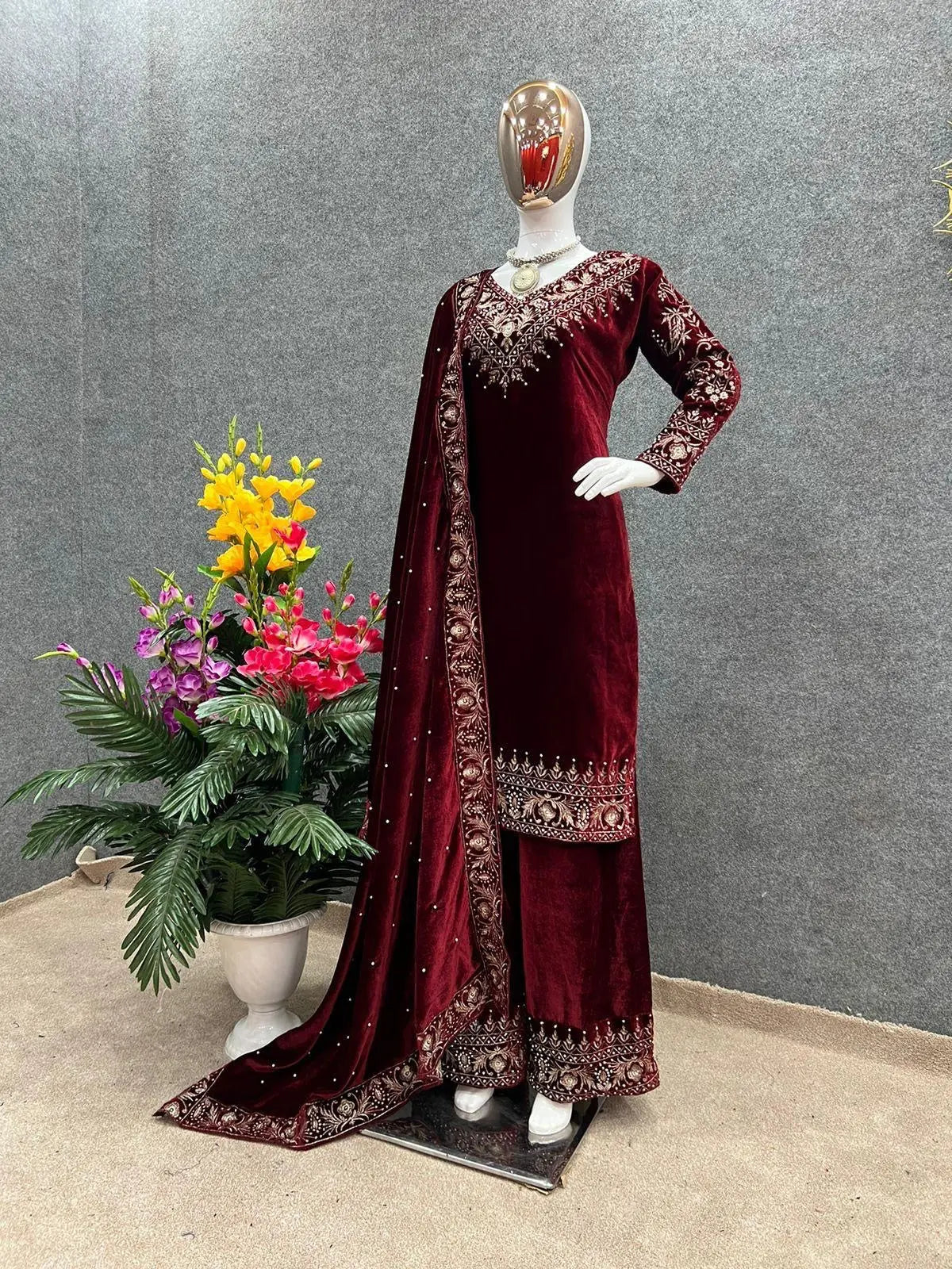 Ethenika Winter Special Designer Ready to Wear Velvet Suit