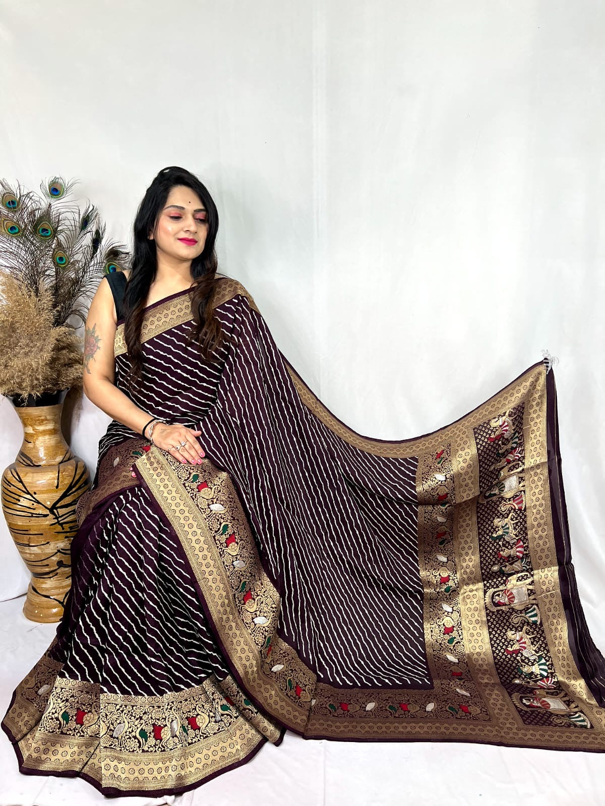 Dola Silk Leheriya Print Saree