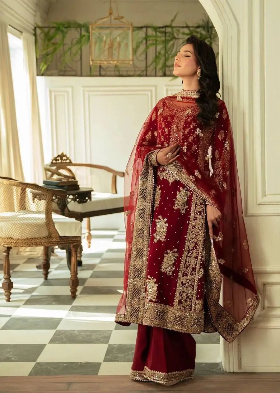 Faux Georgette Moti Work with Thread Embroidery Pakistani Suit (Ready To Wear)