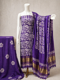 Gazi Silk Hand Blocked Wax Batik Dress Material