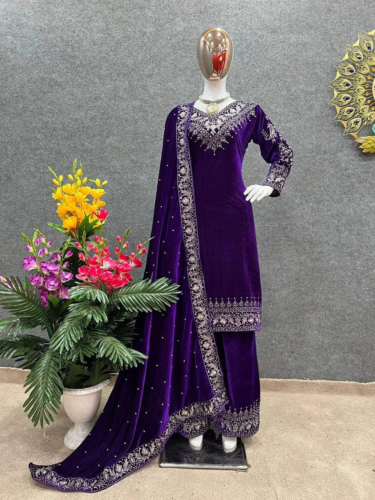 Ethenika Winter Special Designer Ready to Wear Velvet Suit