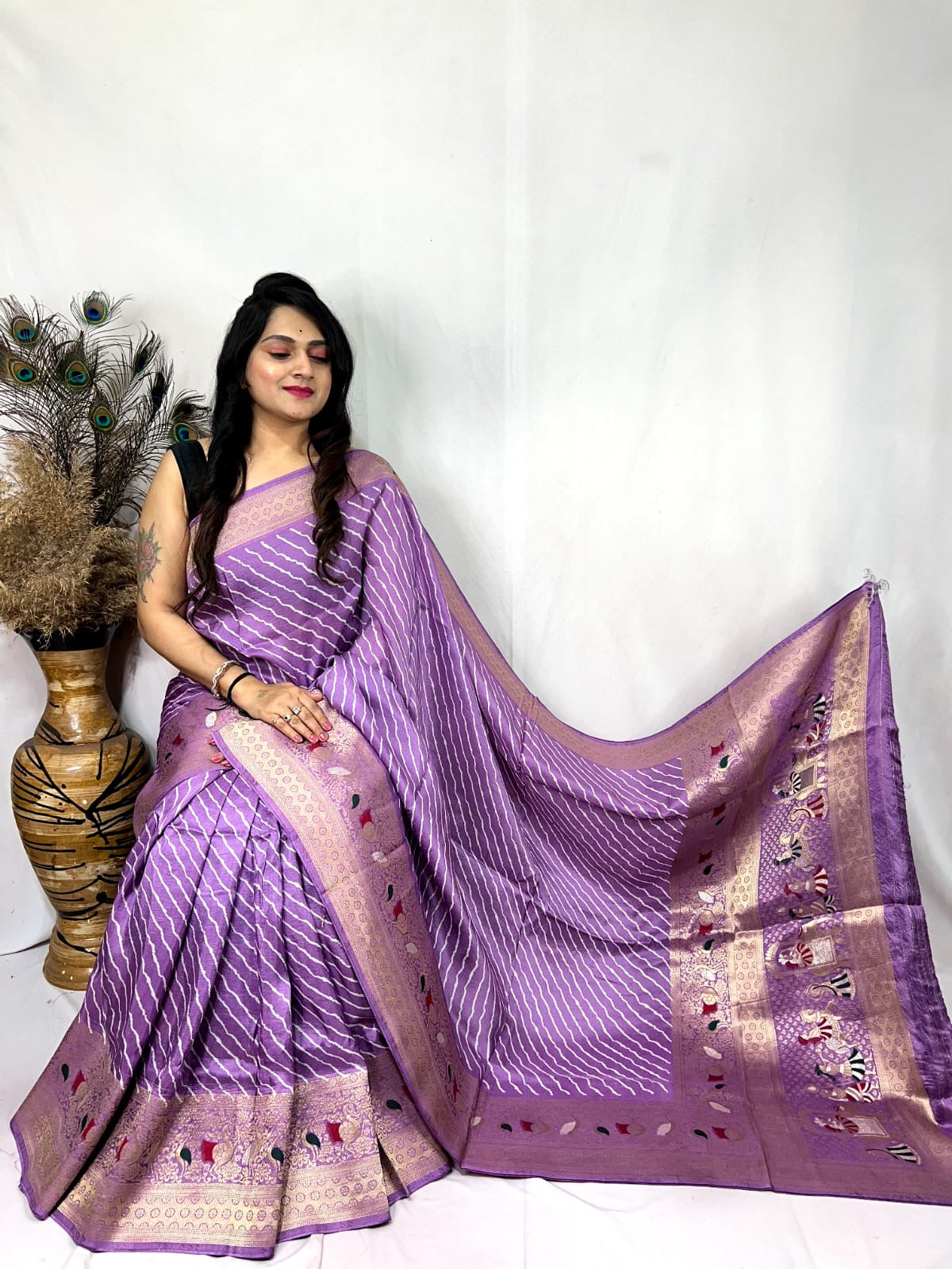 Dola Silk Leheriya Print Saree
