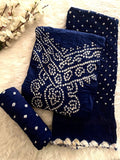 Cotton Kusum Neck Bandhani Dress Material