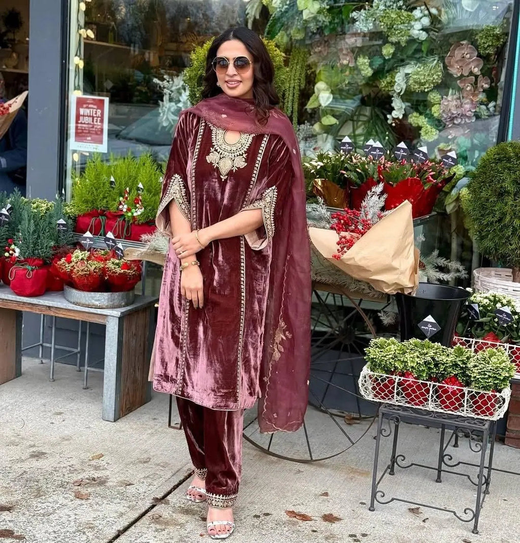 Premium Ethenika Winter Wear Velvet Suit