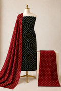 Premium Cotton Authentic Jamnagar Handmade 3Pc Bandhani Dress Material