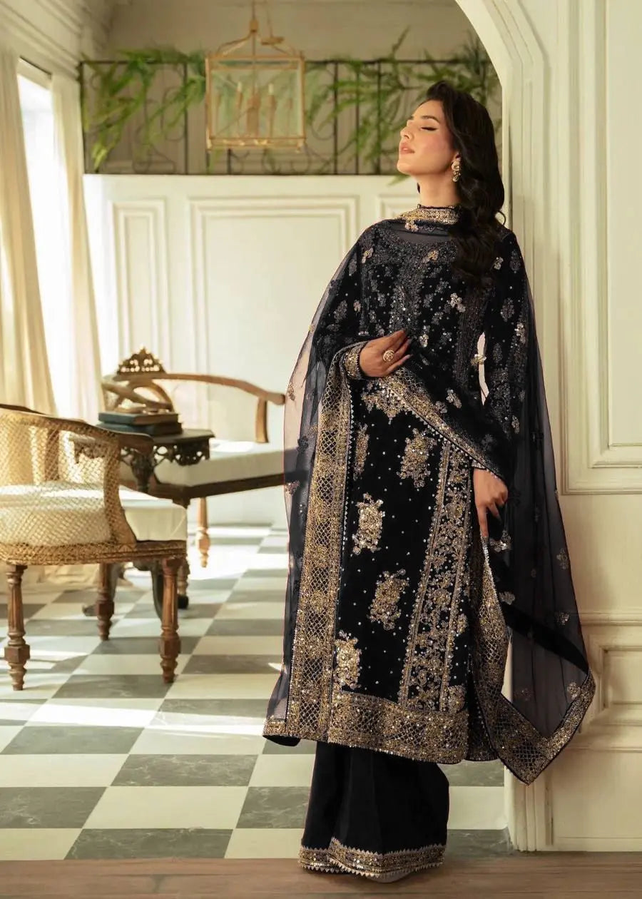 Faux Georgette Moti Work with Thread Embroidery Pakistani Suit (Ready To Wear)