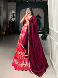 Tussar Silk Digital Printed Lehenga Choli
