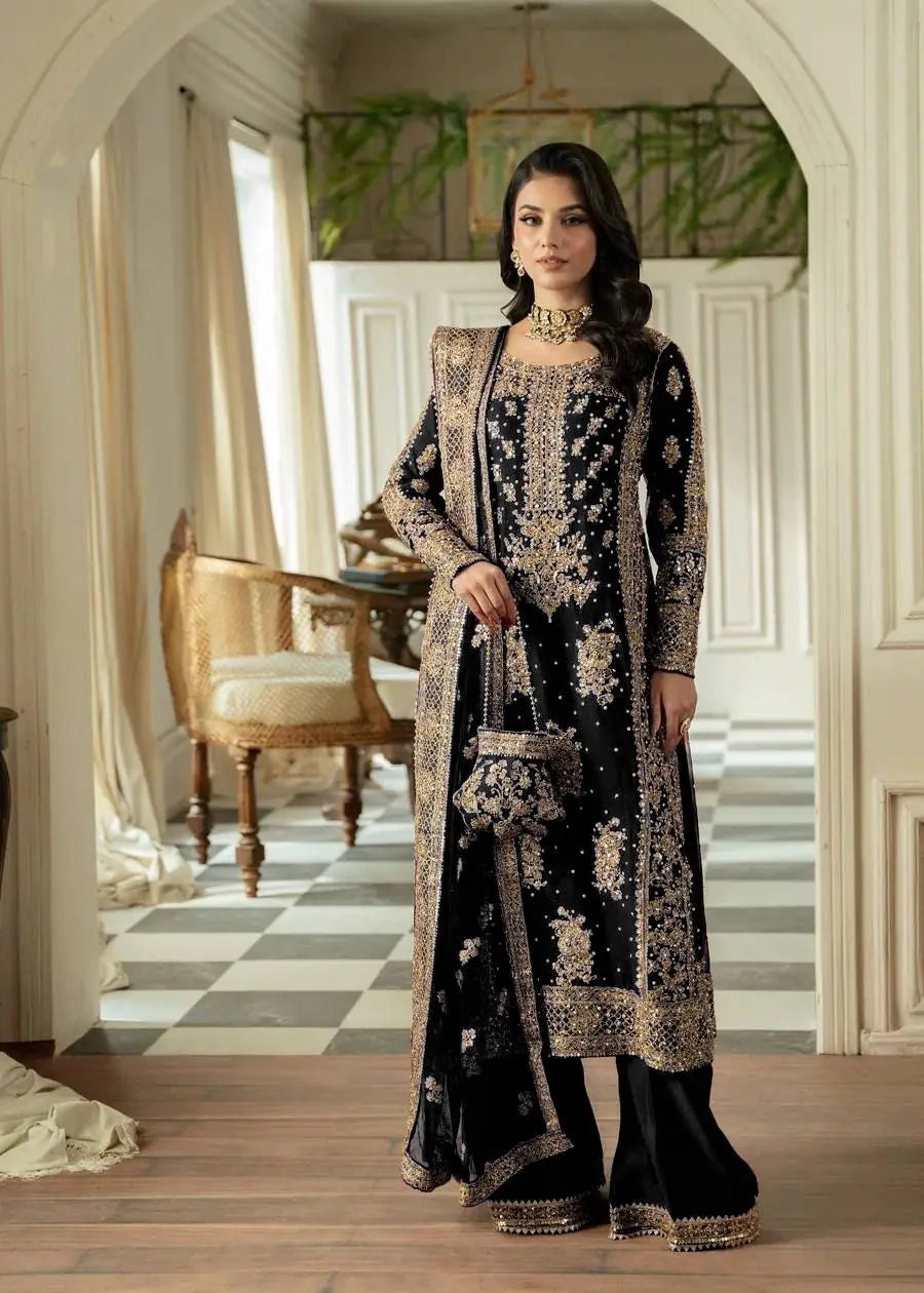 Faux Georgette Moti Work with Thread Embroidery Pakistani Suit (Ready To Wear)