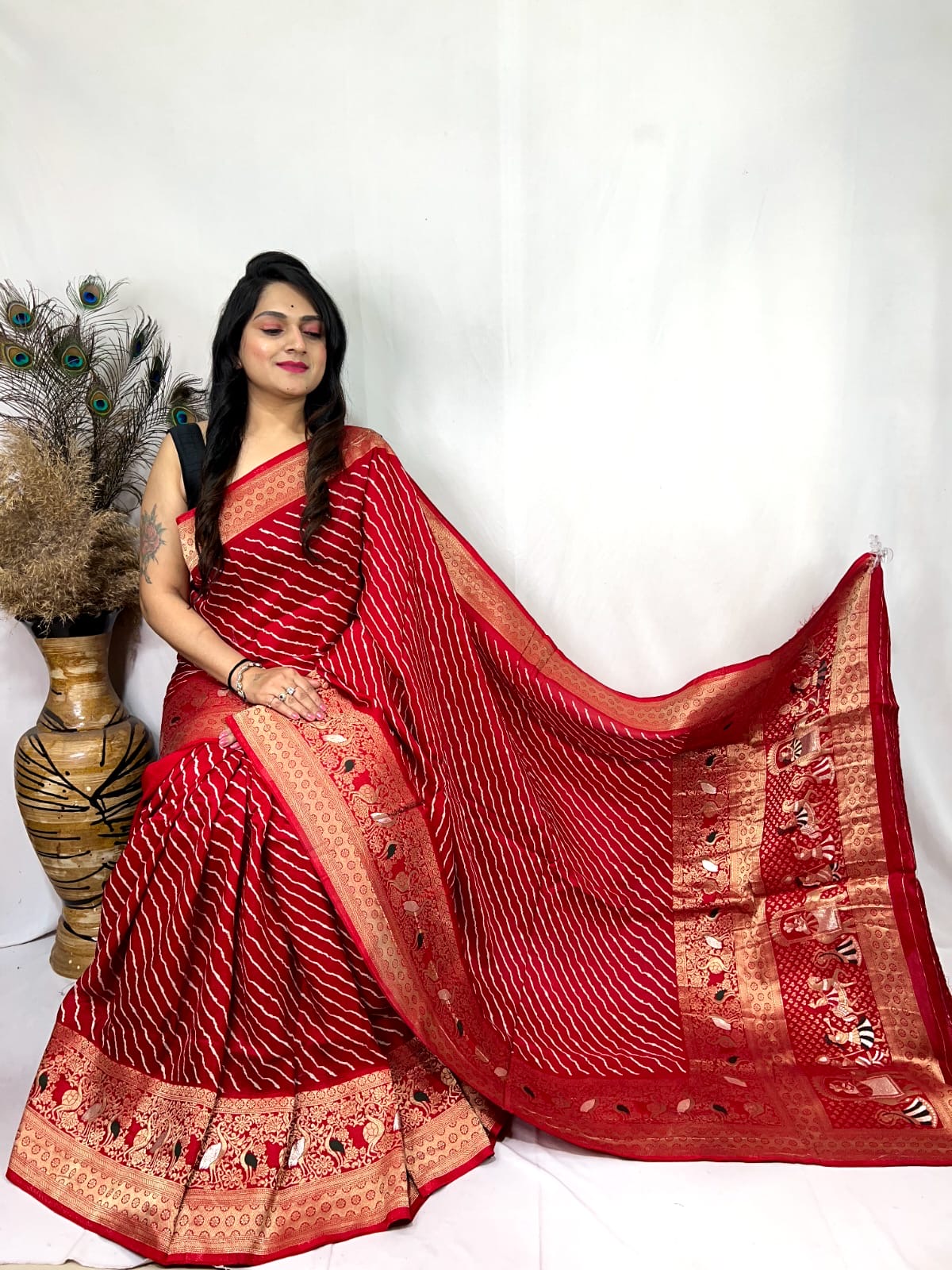 Dola Silk Leheriya Print Saree