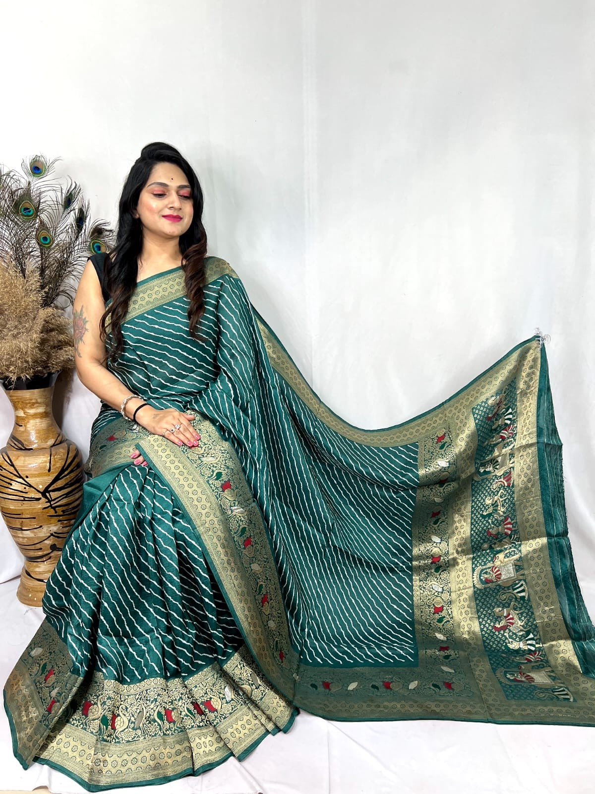 Dola Silk Leheriya Print Saree