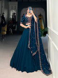 Georgette Sequence Thread Embroidery work Lehenga Choli Set (Stitched)