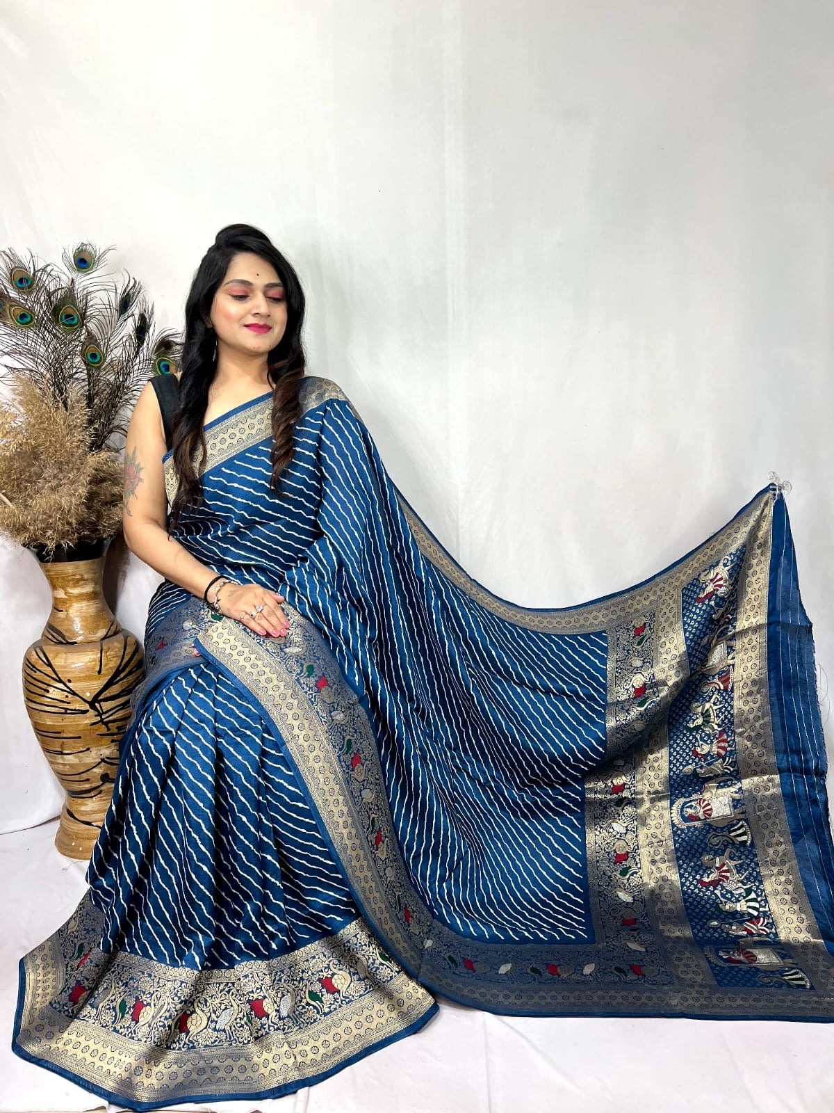 Dola Silk Leheriya Print Saree