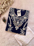 Chikankari Work Kurti Palazzo Set (Stitched)