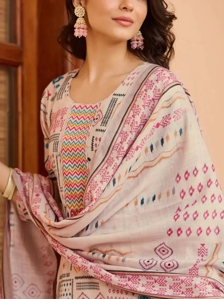 Cotton Summer Special Digital Printed Kurti Pant Dupatta Set