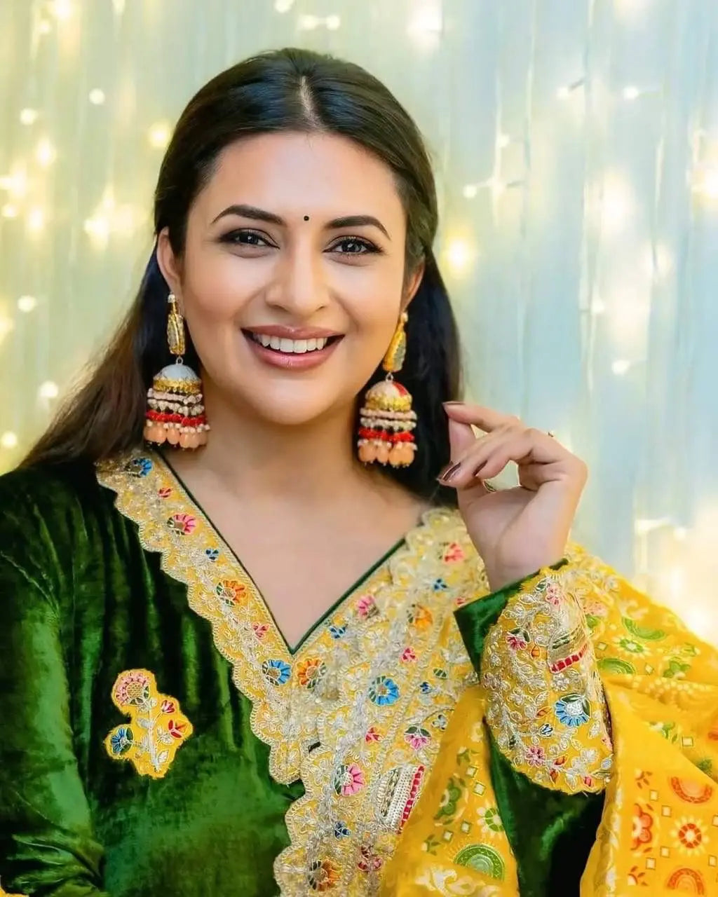 Daman Embroidery Work Winter Special Velvet Kurti Patiyala Pant Dupatta Set (Ready to Wear)