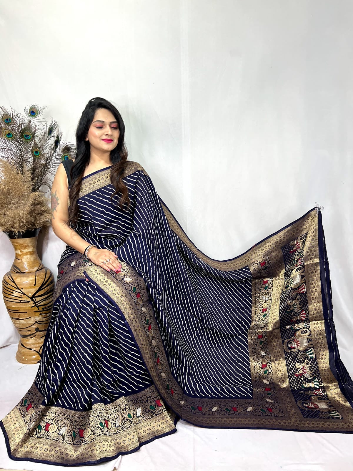 Dola Silk Leheriya Print Saree