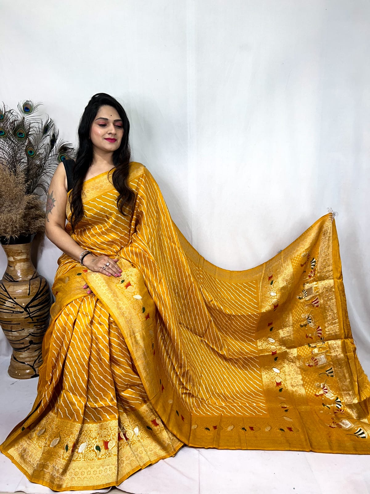 Dola Silk Leheriya Print Saree