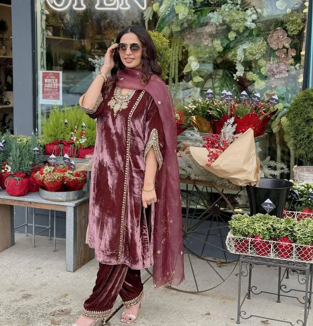 Premium Ethenika Winter Wear Velvet Suit