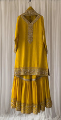 Faux Georgette Haldi Ceremony Dress (Ready to Wear)