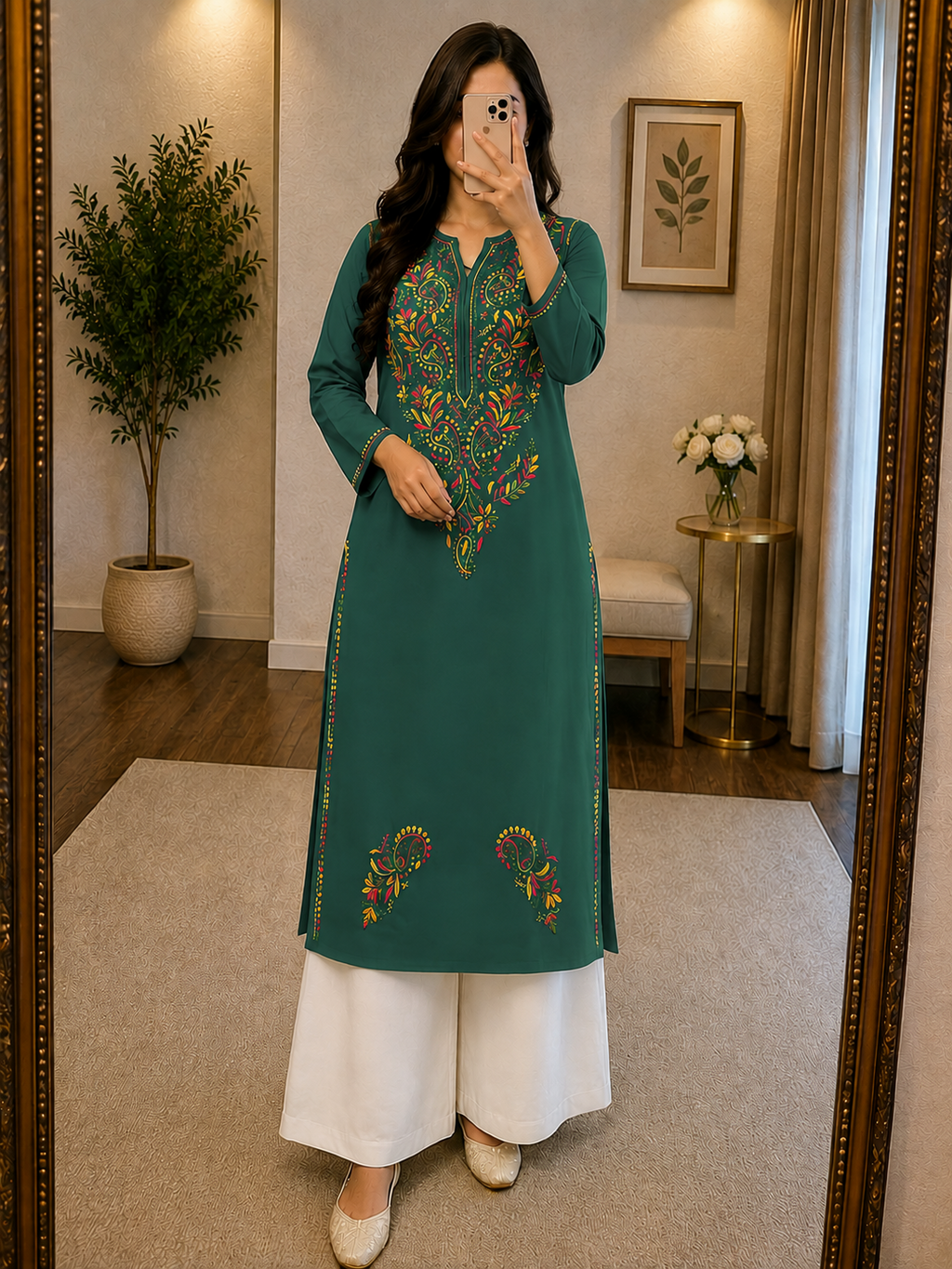 Pure Soft Cotton 100% Handmade Chikankari Kurti