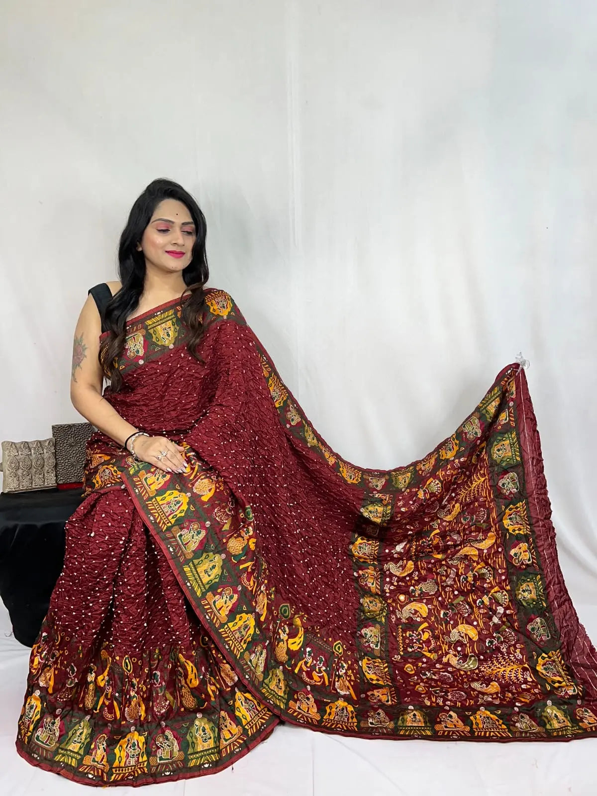 Kutch Authentic Pure Dola Silk Pasmina Saree