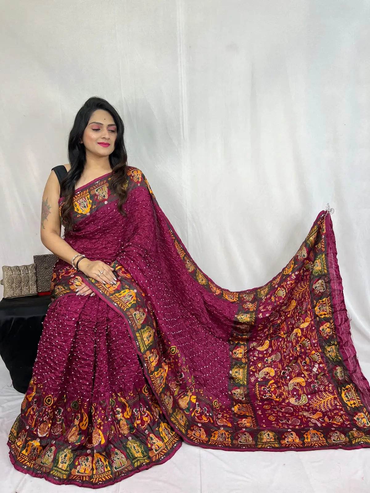 Kutch Authentic Pure Dola Silk Pasmina Saree