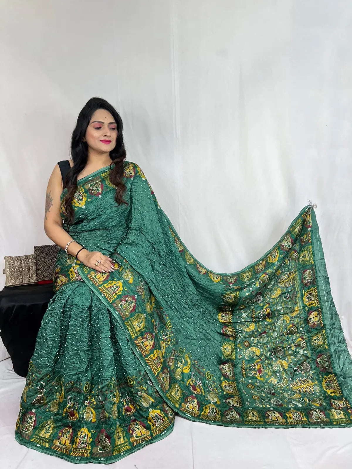 Kutch Authentic Pure Dola Silk Pasmina Saree