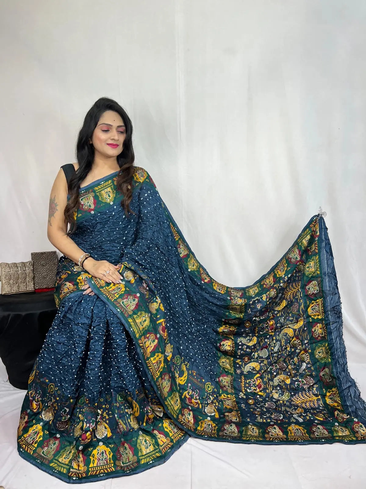 Kutch Authentic Pure Dola Silk Pasmina Saree