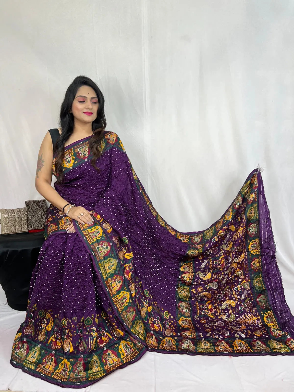 Kutch Authentic Pure Dola Silk Pasmina Saree