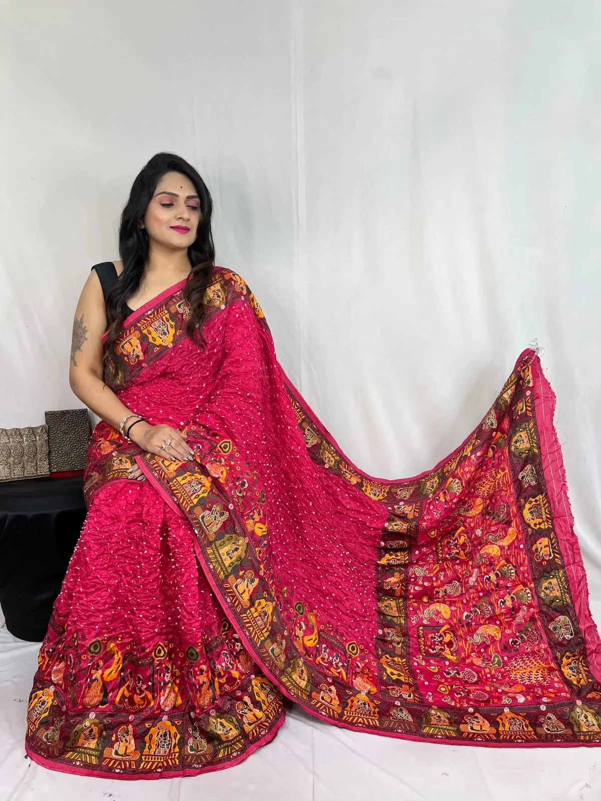 Kutch Authentic Pure Dola Silk Pasmina Saree