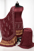 Ethenika Authentic Silk Hand Crafted Kutch Bandhani Dress Material