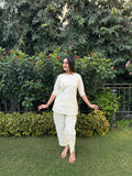 Pure Cotton Embroidery Work Tunic Style Co-ord Set (Ready to Wear)