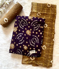 Cotton Satin Dual Contrast Bandhani Material (Unstitched)